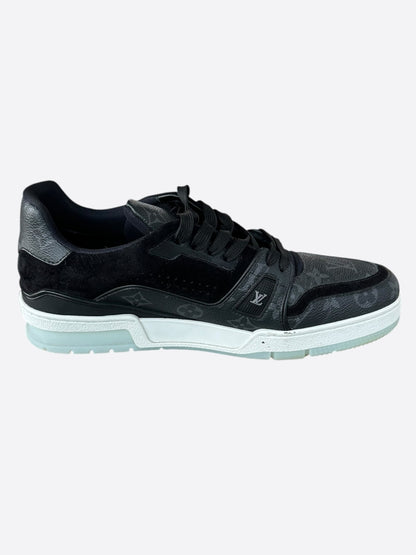 Louis Vuitton Black Monogram Eclipse Suede Trainers