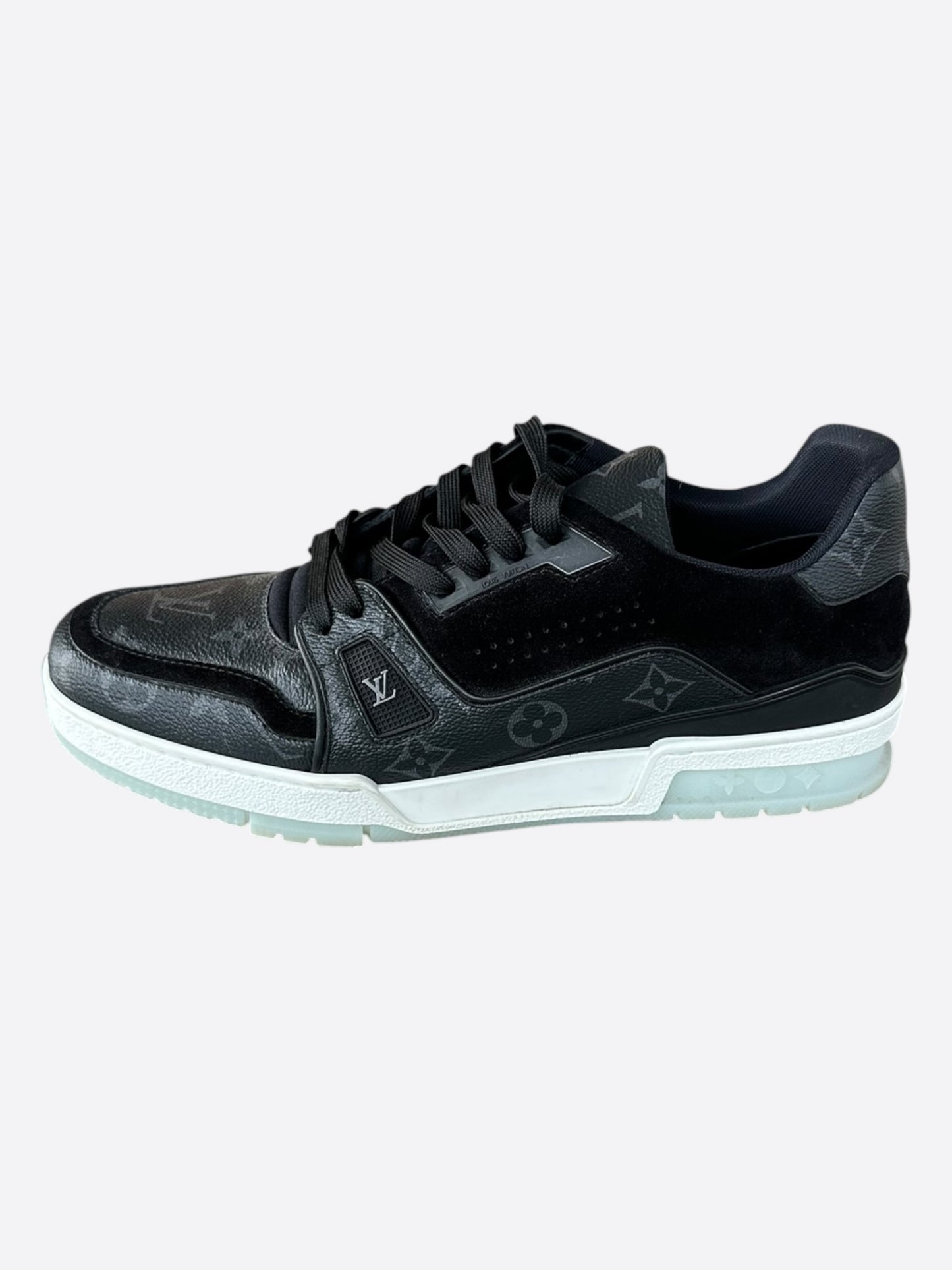 Louis Vuitton Black Monogram Eclipse Suede Trainers