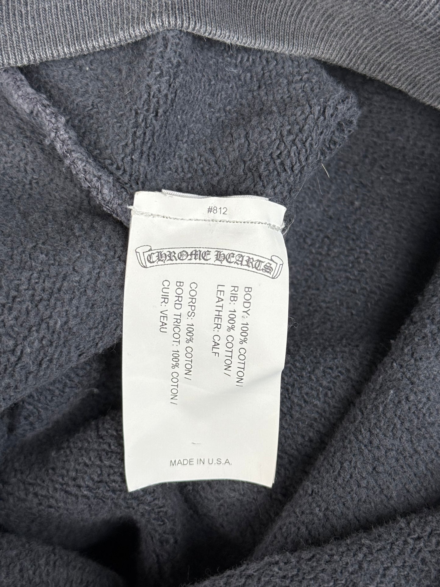 Chrome Hearts Navy & Red Triple Cross Patch Paper Jam Hoodie