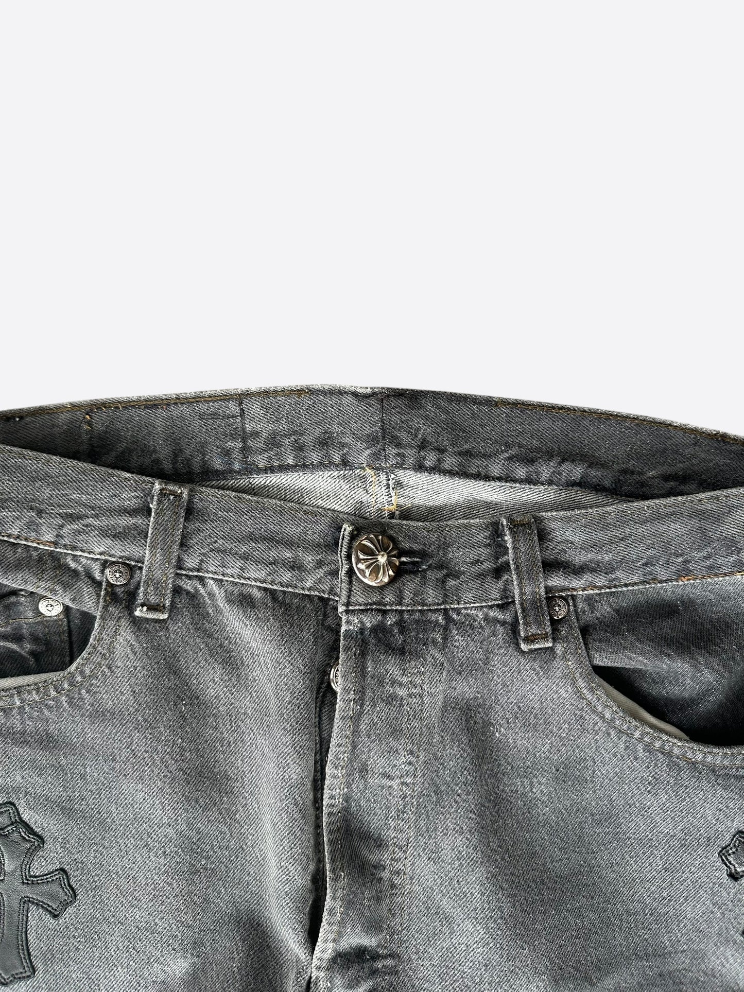 Chrome Hearts Levis Grey & Black Cross Patch Jeans