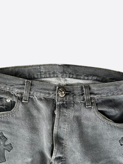 Chrome Hearts Levis Grey & Black Cross Patch Jeans