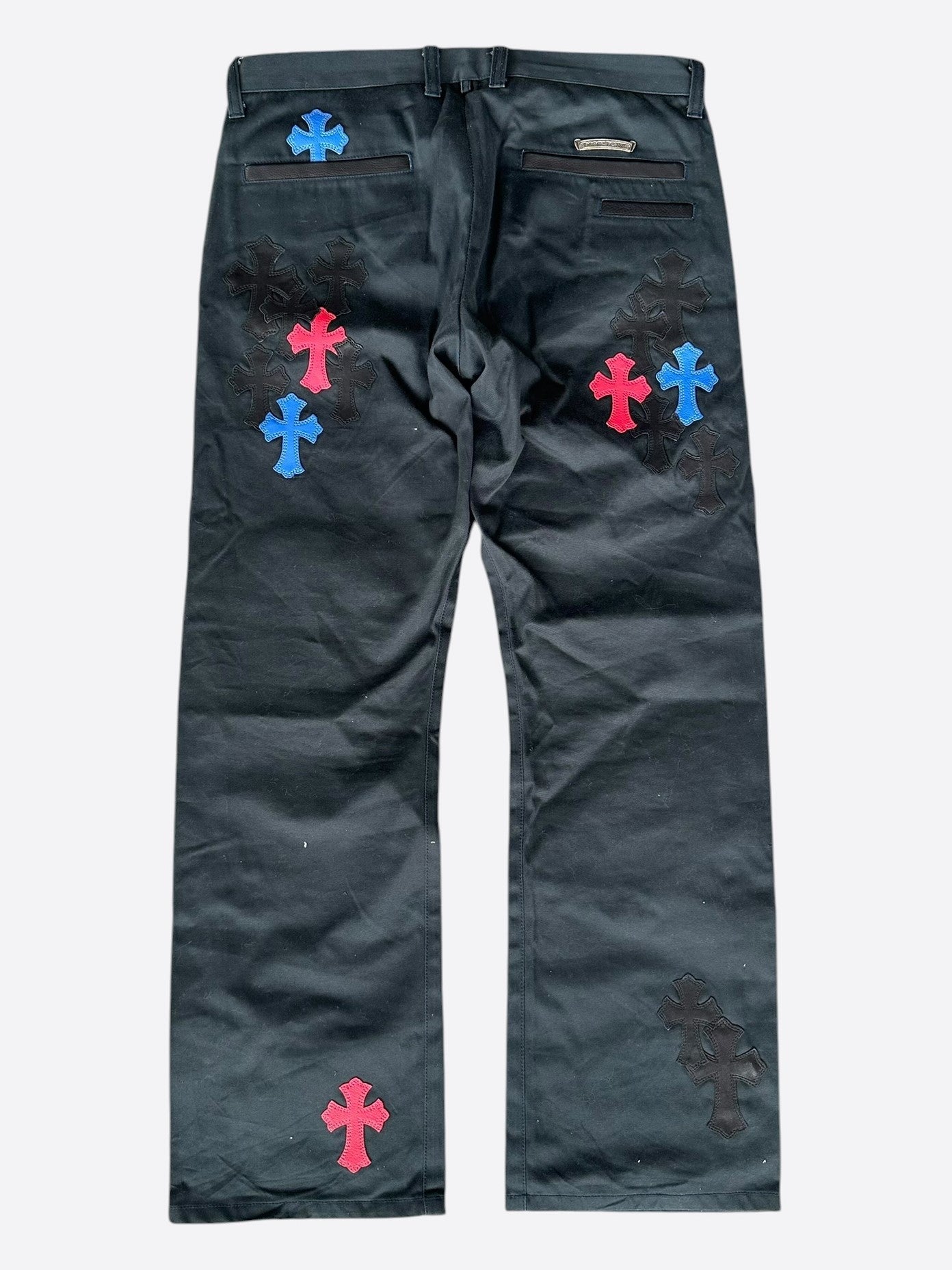 Chrome Hearts Dark Navy & Multicolor Cross Patch Chino Pants