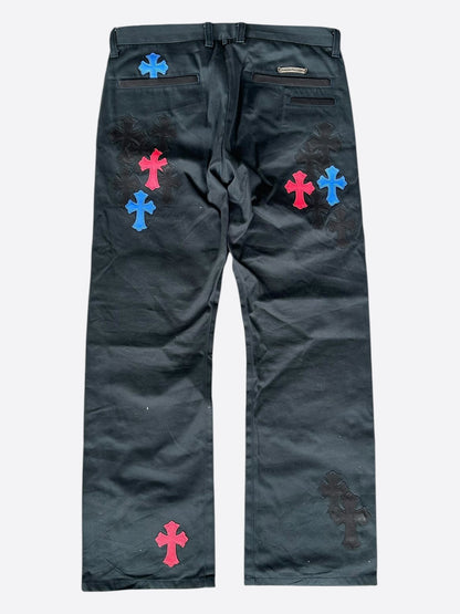 Chrome Hearts Dark Navy & Multicolor Cross Patch Chino Pants
