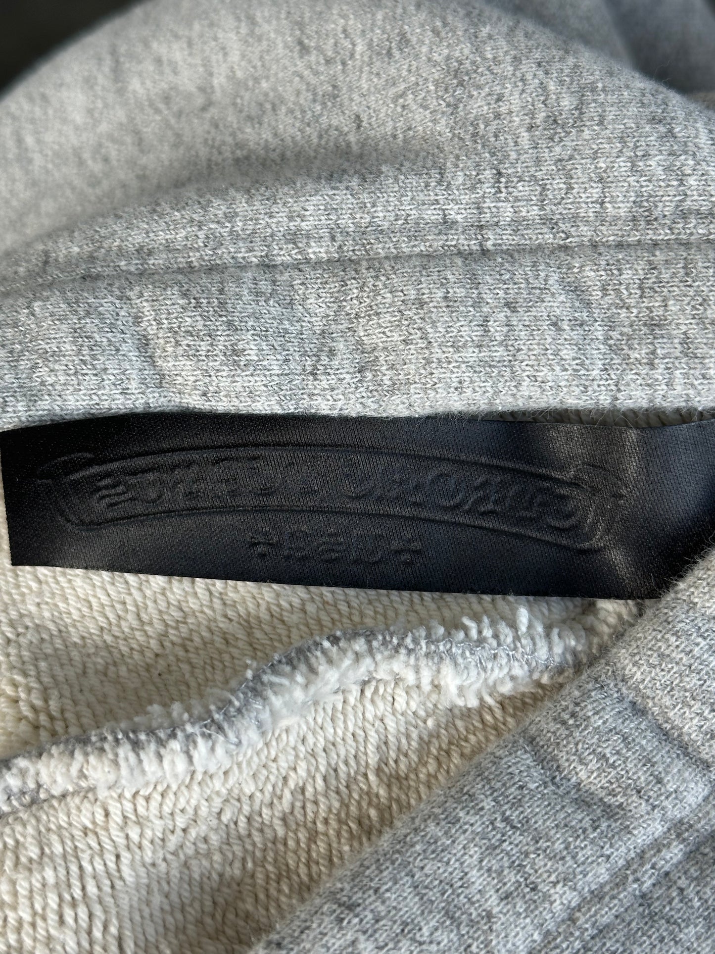 Chrome Hearts Grey & Black Triple Cross CH Logo Embroidered Hoodie