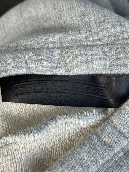 Chrome Hearts Grey & Black Triple Cross CH Logo Embroidered Hoodie