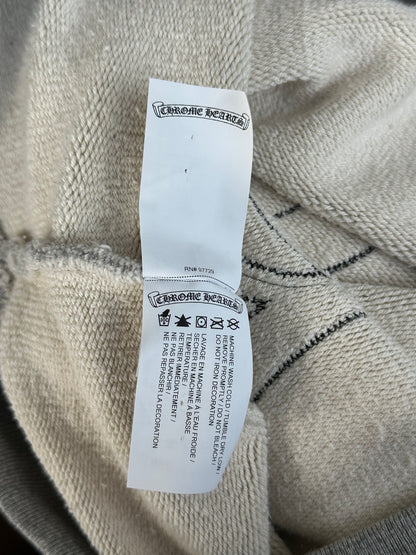 Chrome Hearts Grey & Black Triple Cross CH Logo Embroidered Hoodie