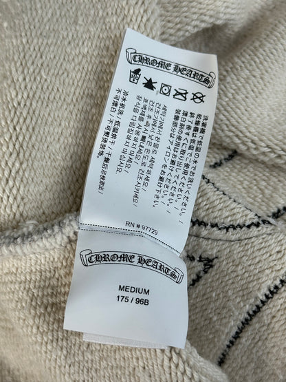 Chrome Hearts Grey & Black Triple Cross CH Logo Embroidered Hoodie