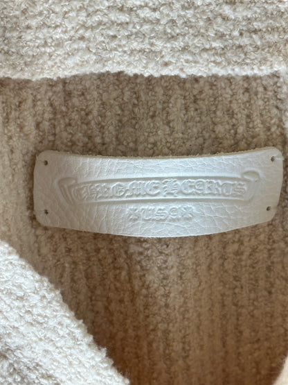 Chrome Hearts Beige & Cheetah Cross Patch Knitted Hoodie