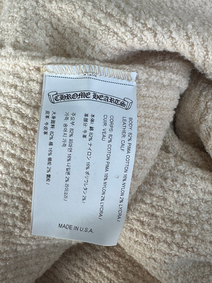 Chrome Hearts Beige & Cheetah Cross Patch Knitted Hoodie