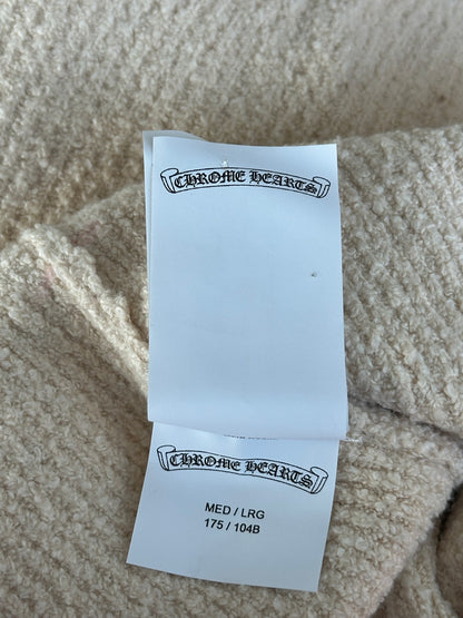 Chrome Hearts Beige & Cheetah Cross Patch Knitted Hoodie