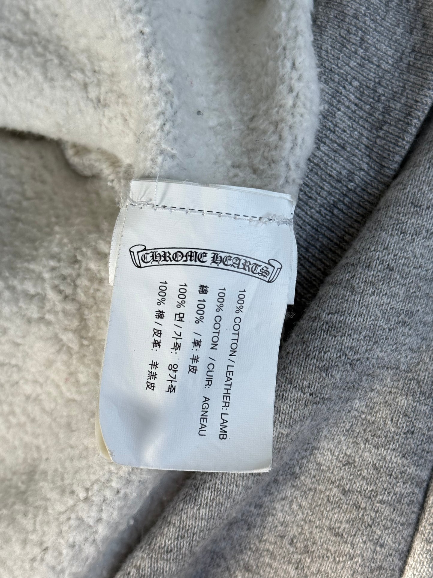 Chrome Hearts Grey & Black Cross Patch Zip Up Hoodie