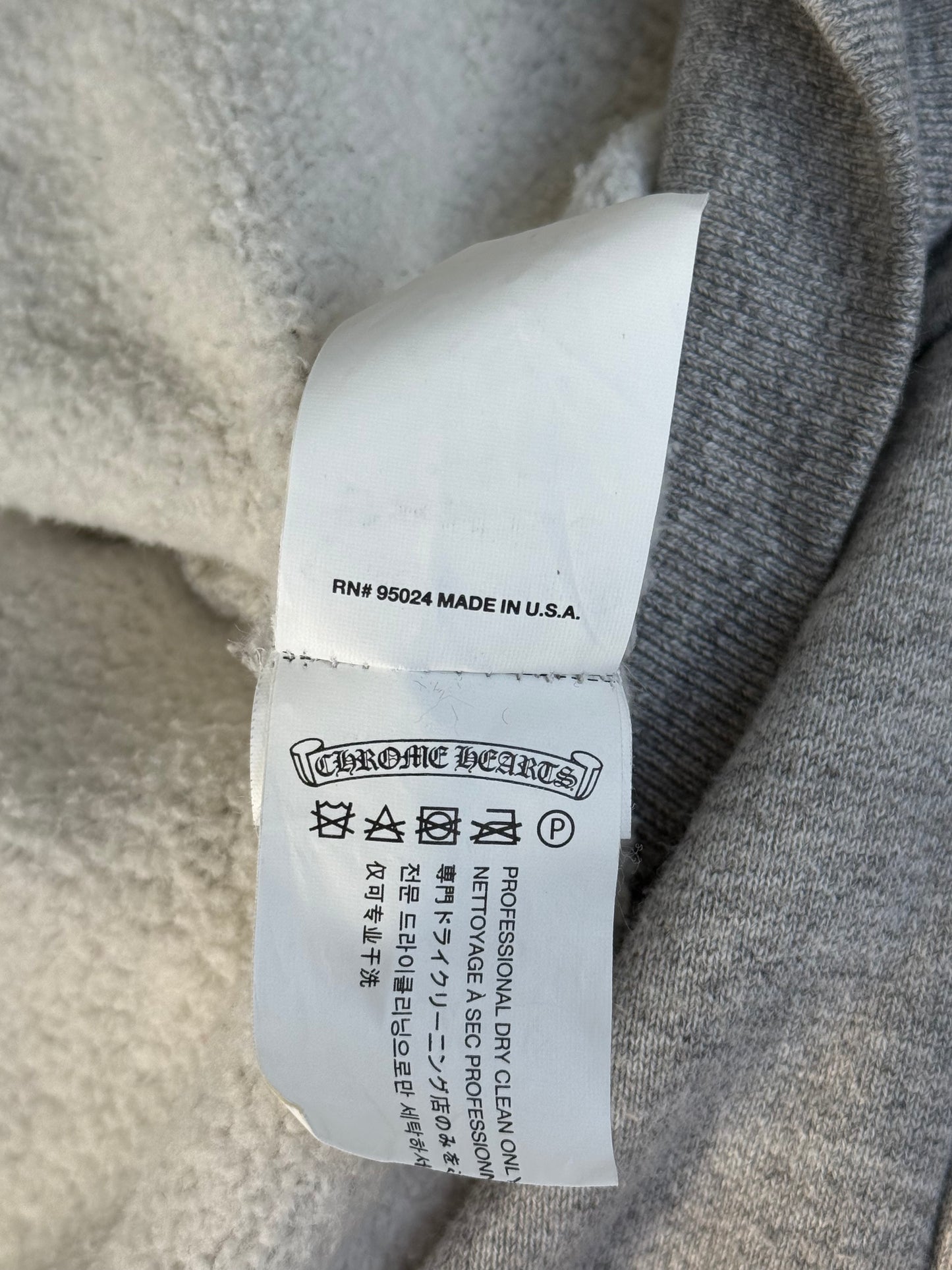 Chrome Hearts Grey & Black Cross Patch Zip Up Hoodie