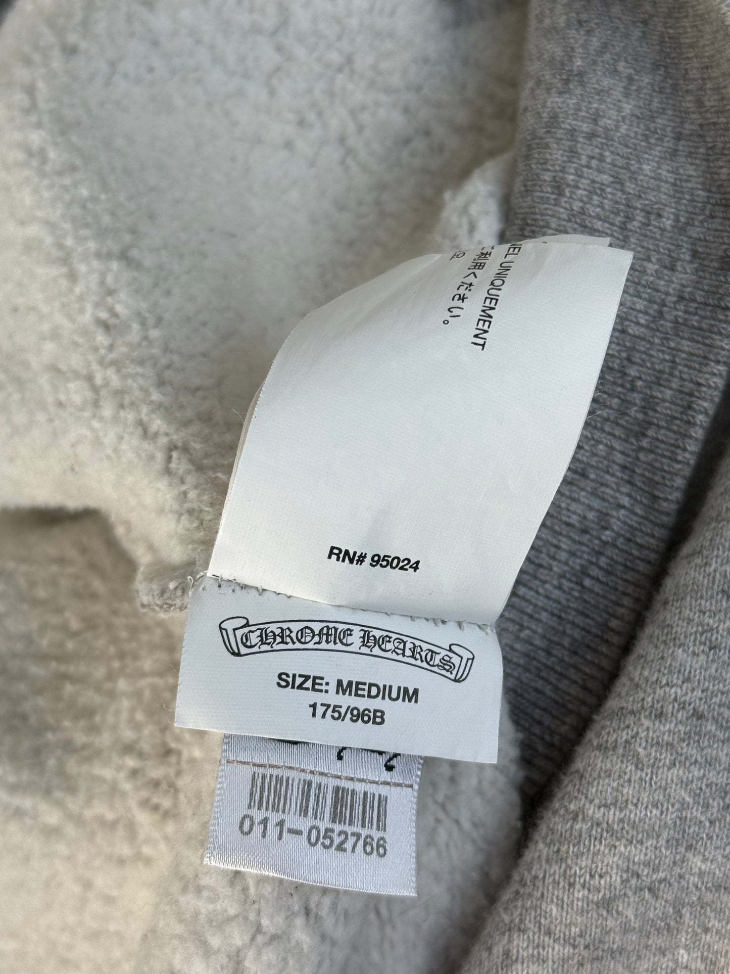 Chrome Hearts Grey & Black Cross Patch Zip Up Hoodie