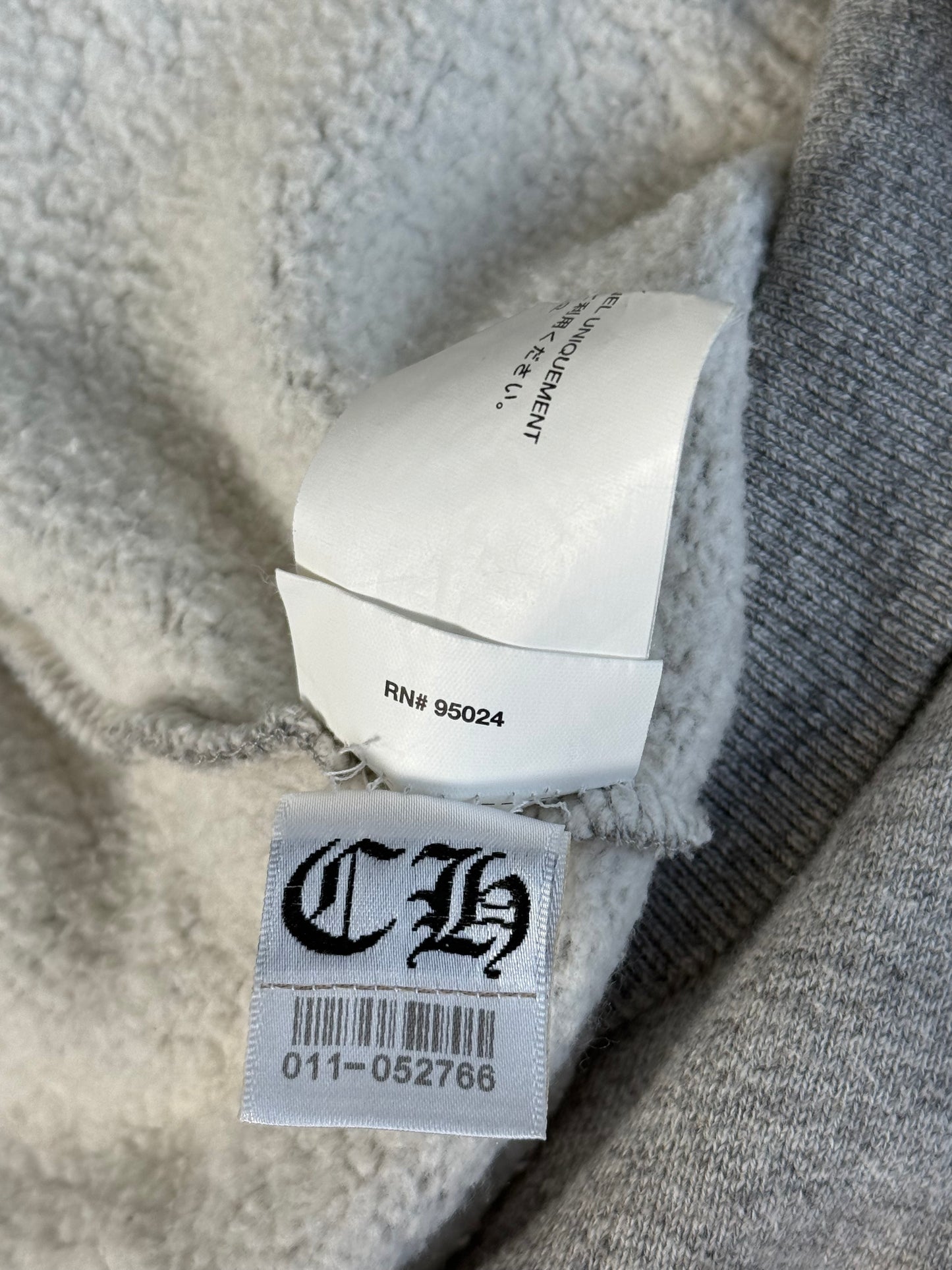 Chrome Hearts Grey & Black Cross Patch Zip Up Hoodie