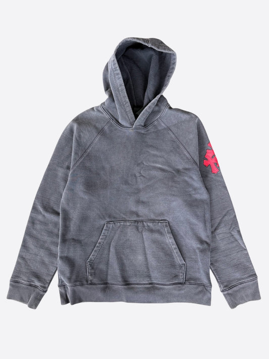Chrome Hearts Navy & Red Triple Cross Patch Paper Jam Hoodie