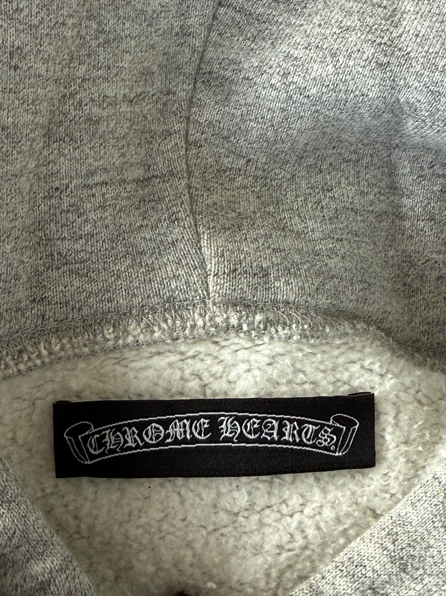 Chrome Hearts Grey & Black Cross Patch Zip Up Hoodie