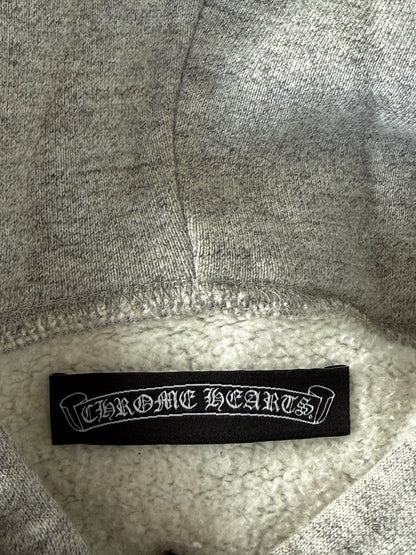 Chrome Hearts Grey & Black Cross Patch Zip Up Hoodie