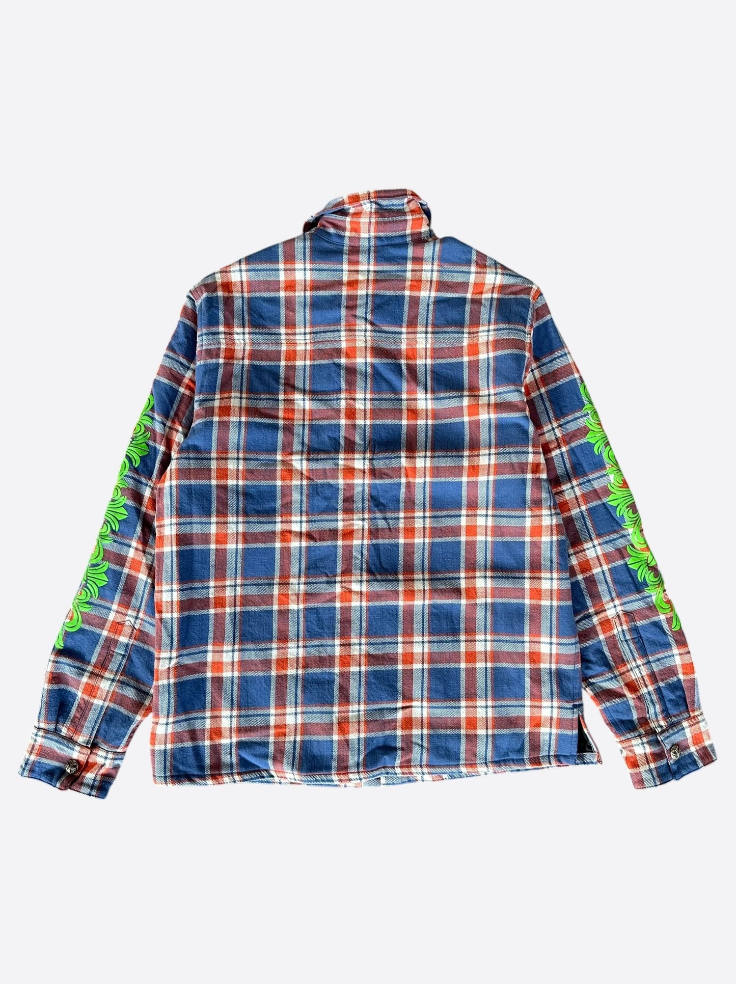 Chrome Hearts Blue & Green Floral Padded Flannel Jacket