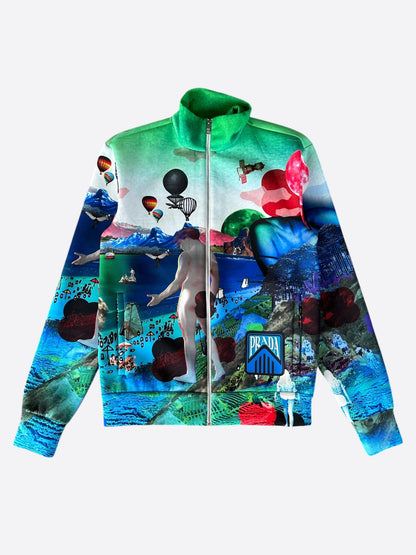Prada Multicolor Psychedelic Graphic Track Jacket