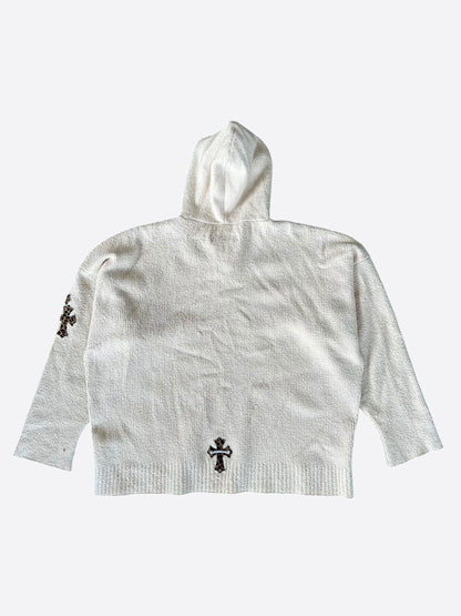 Chrome Hearts Beige & Cheetah Cross Patch Knitted Hoodie
