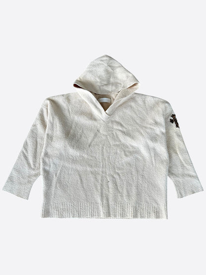 Chrome Hearts Beige & Cheetah Cross Patch Knitted Hoodie