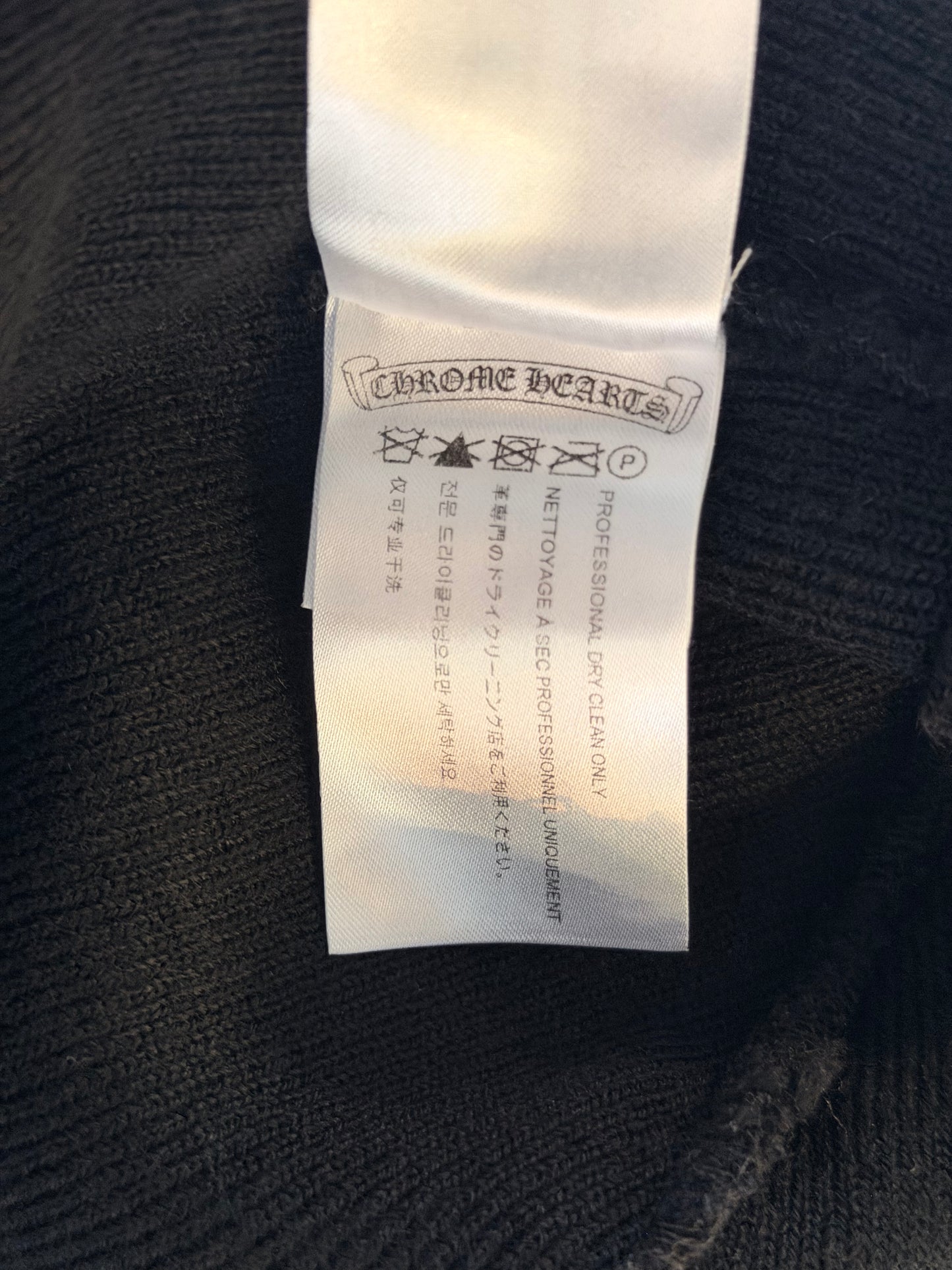 Chrome Hearts Black & White Embroidered Logo Beanie