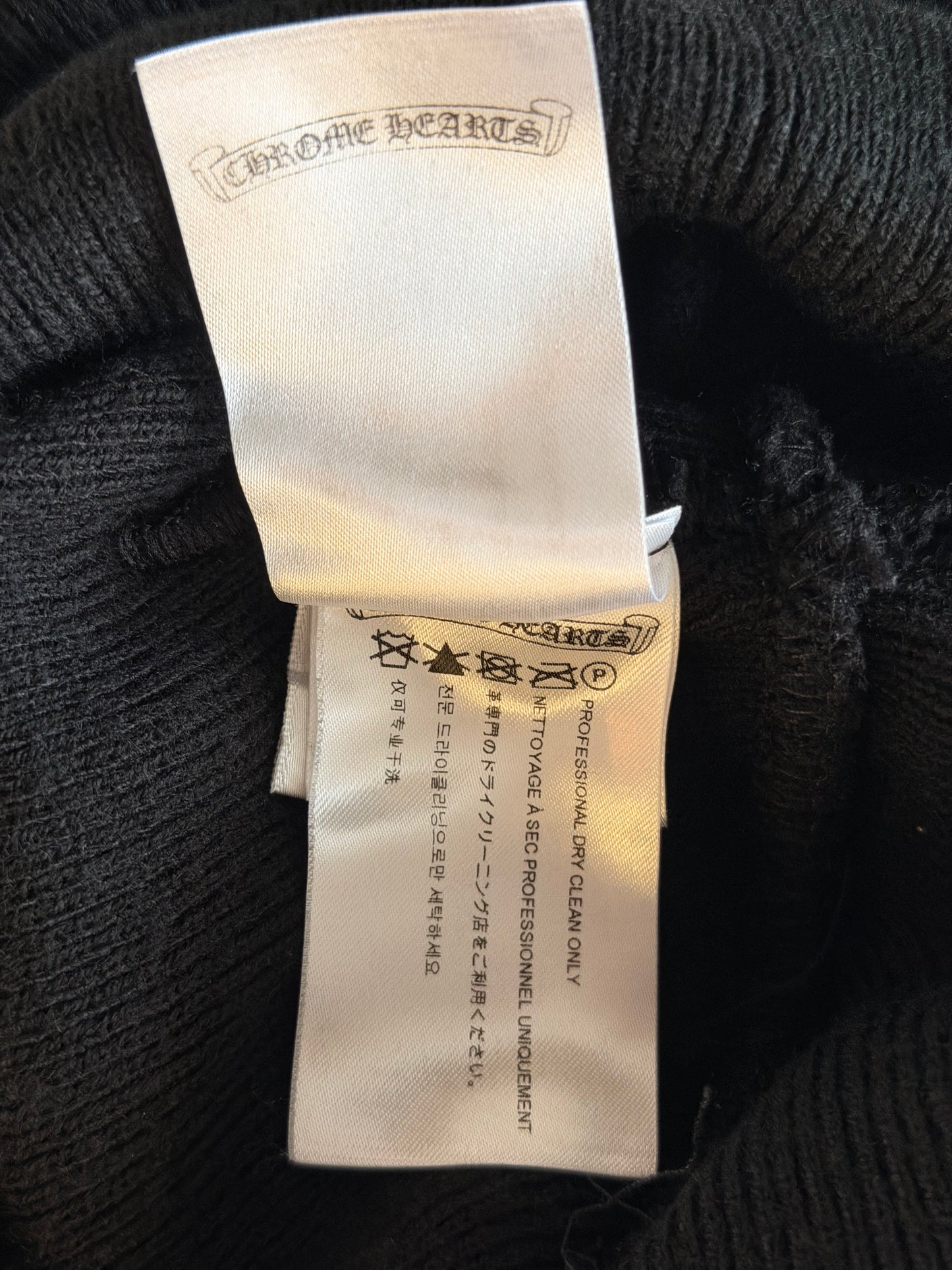Chrome Hearts Matty Boy Black Embroidered Chomper Logo Beanie