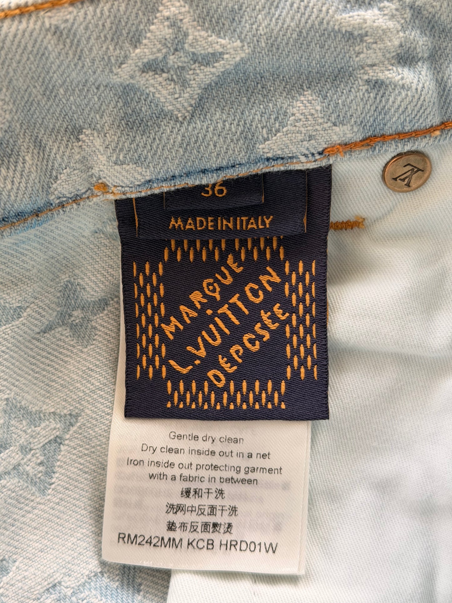 Louis Vuitton Tyler The Creator Blue & White Monogram Jeans