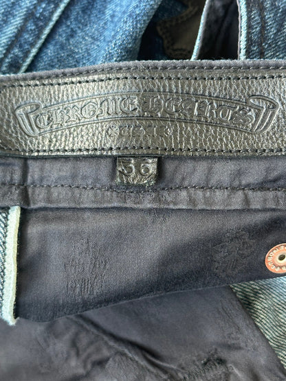 Chrome Hearts Blue, Zebra & Black Cross Patch Carpenter Jeans