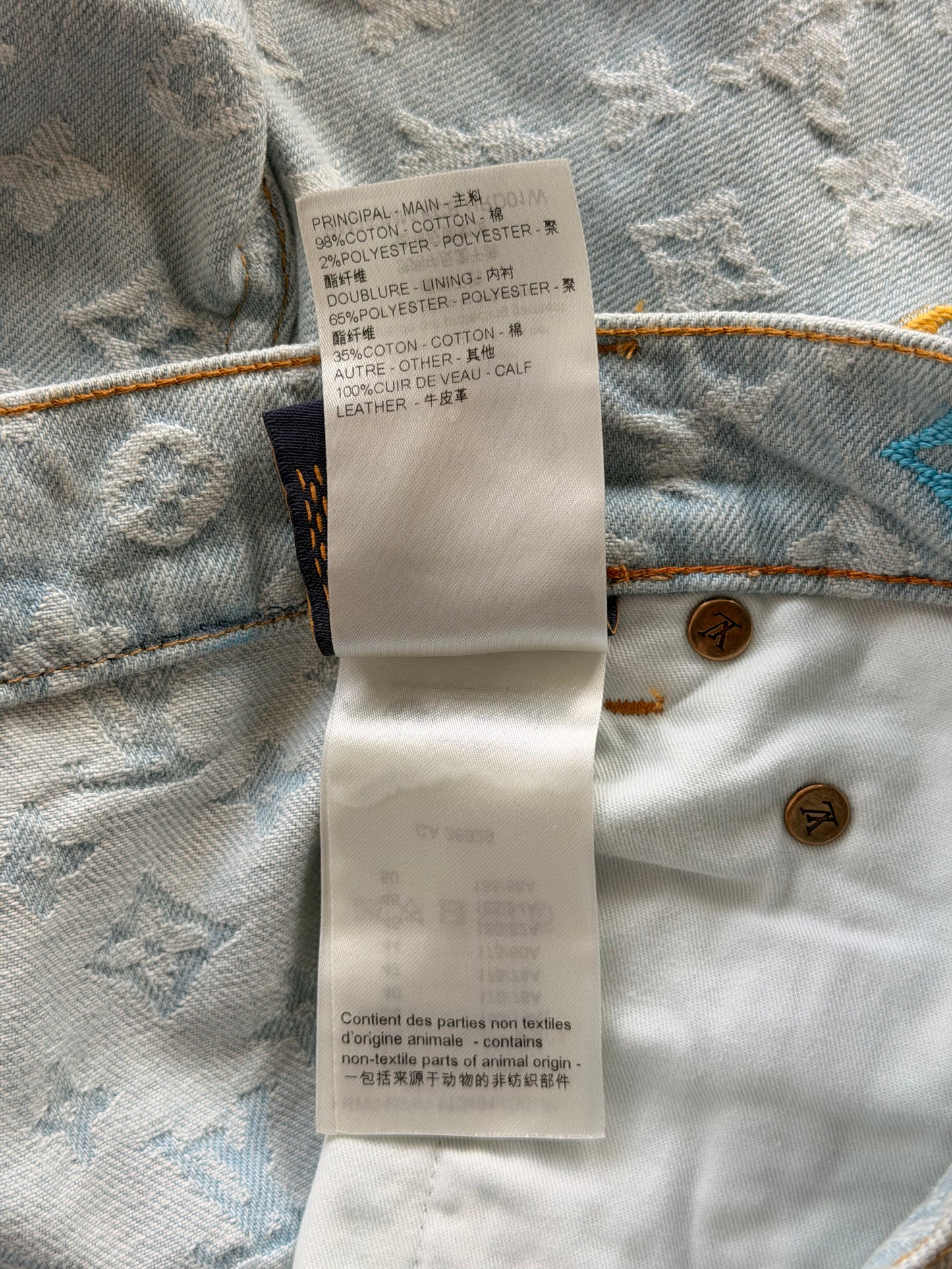 Louis Vuitton Tyler The Creator Blue & White Monogram Jeans
