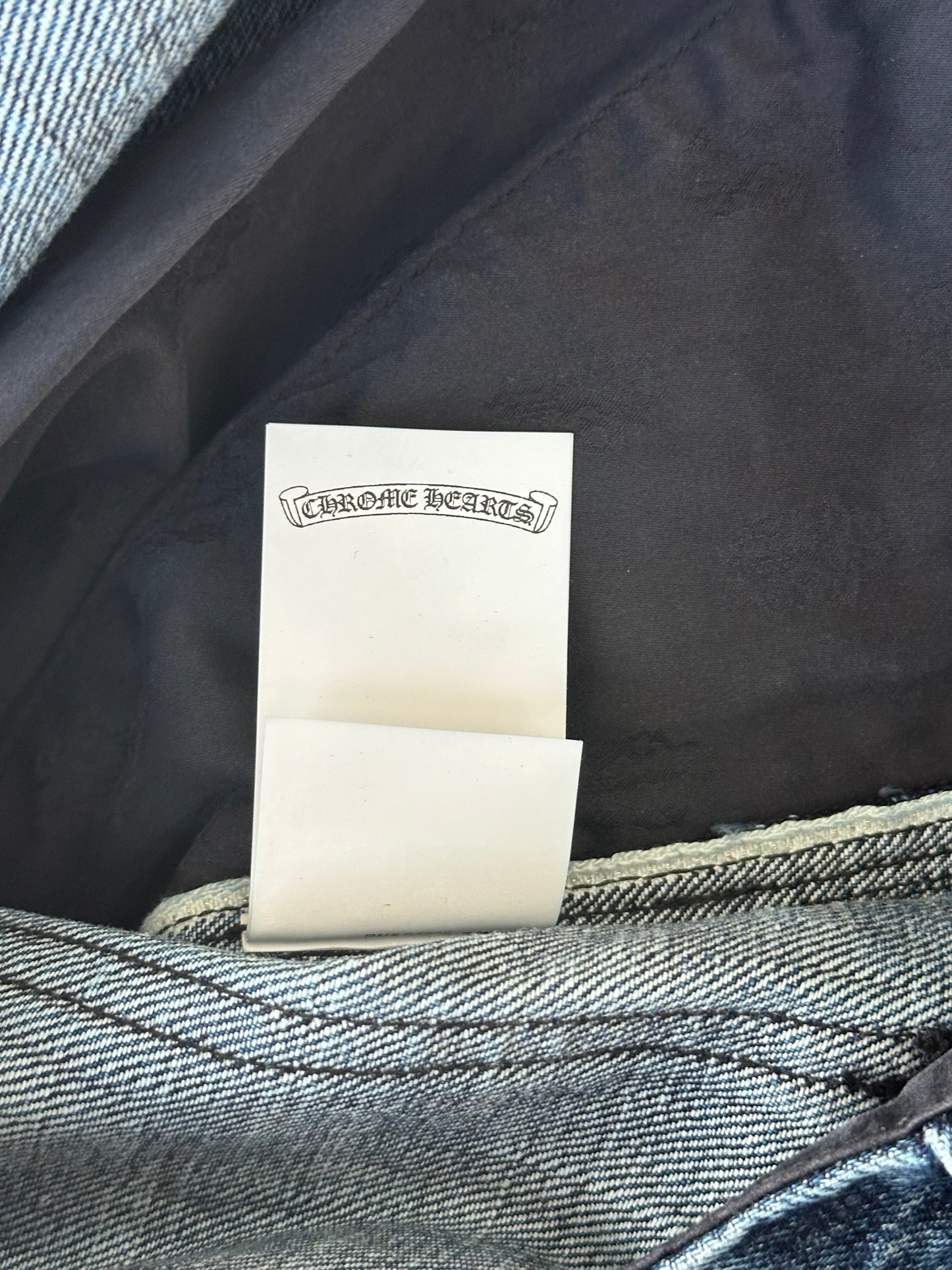 Chrome Hearts Blue, Zebra & Black Cross Patch Carpenter Jeans