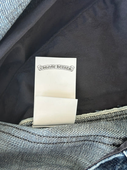 Chrome Hearts Blue, Zebra & Black Cross Patch Carpenter Jeans