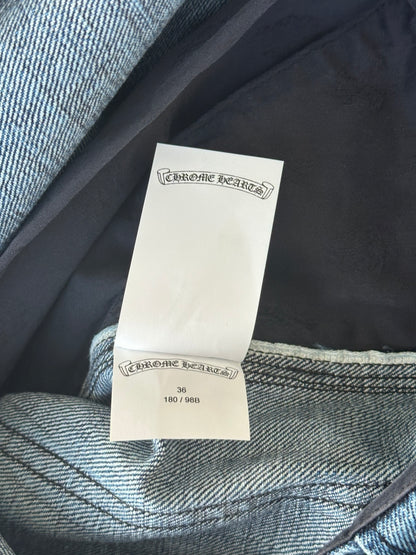 Chrome Hearts Blue, Zebra & Black Cross Patch Carpenter Jeans