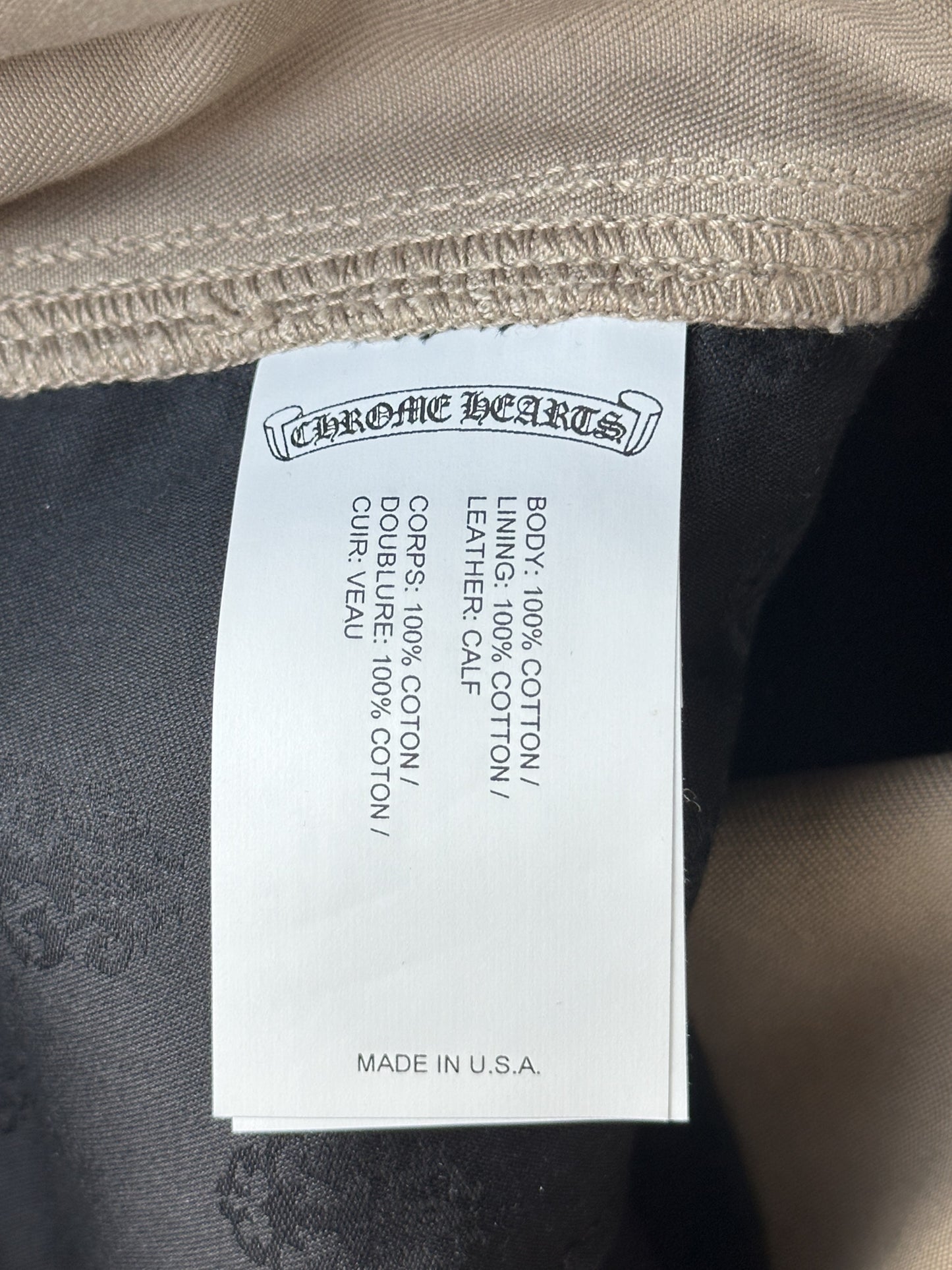 Chrome Hearts Tan, Pink & Checkered Cross Patch Carpenter Pants