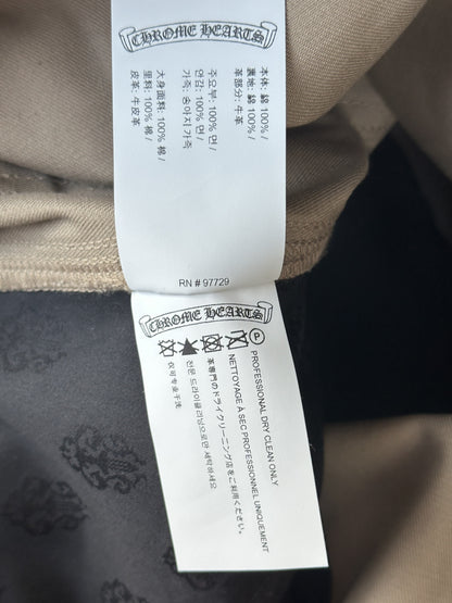 Chrome Hearts Tan, Pink & Checkered Cross Patch Carpenter Pants