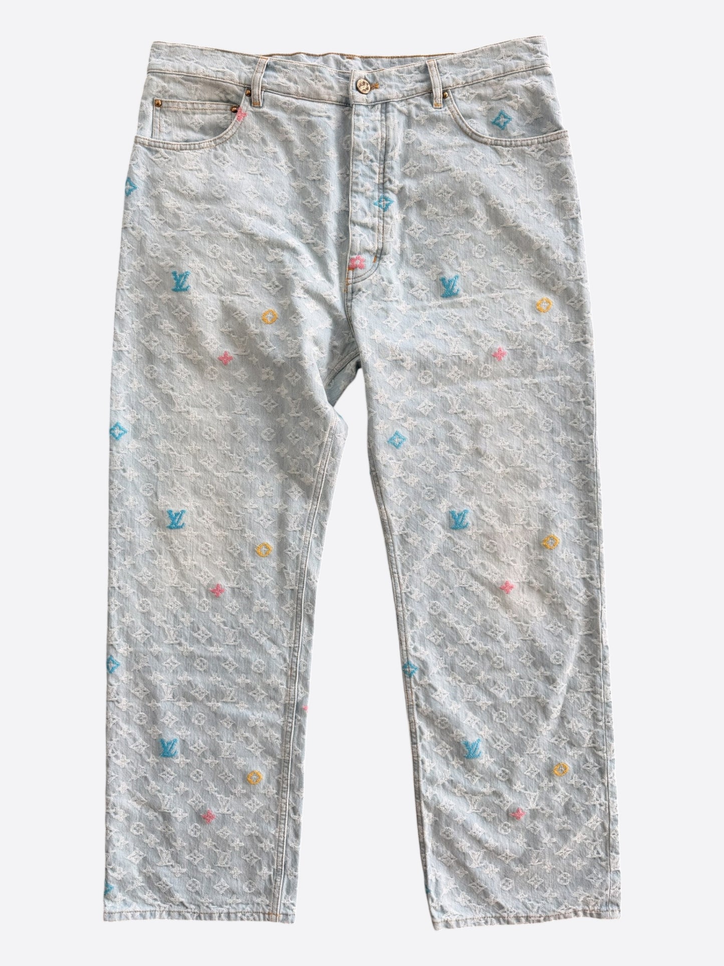 Louis Vuitton Tyler The Creator Blue & White Monogram Jeans