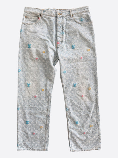 Louis Vuitton Tyler The Creator Blue & White Monogram Jeans
