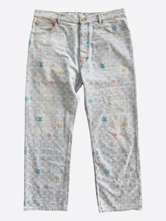 Louis Vuitton Tyler The Creator Blue & White Monogram Jeans