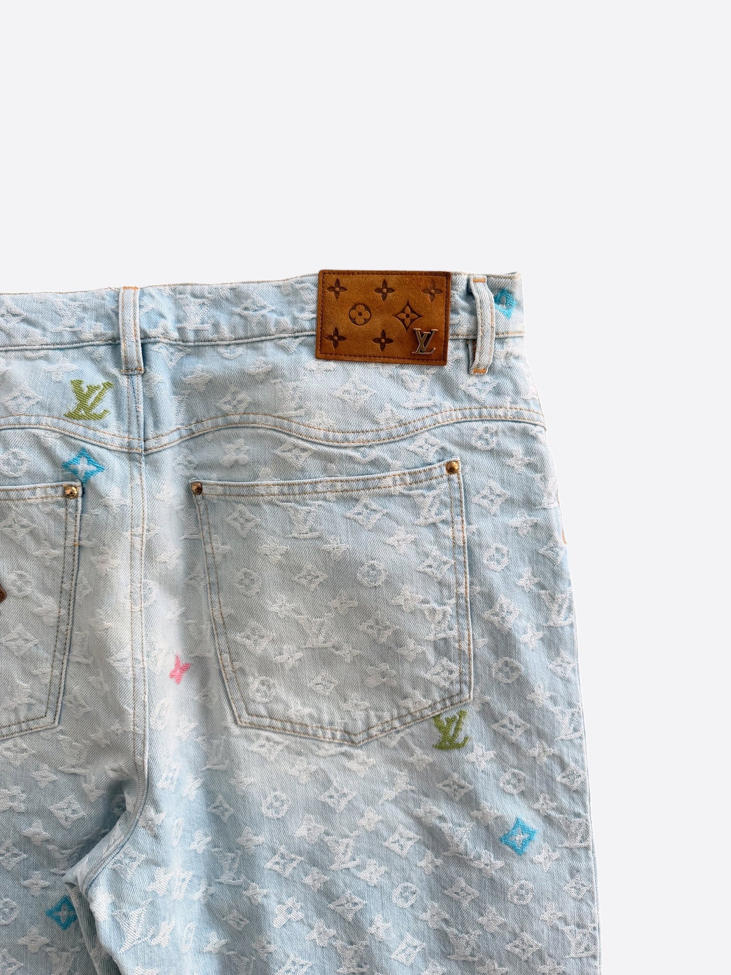 Louis Vuitton Tyler The Creator Blue & White Monogram Jeans