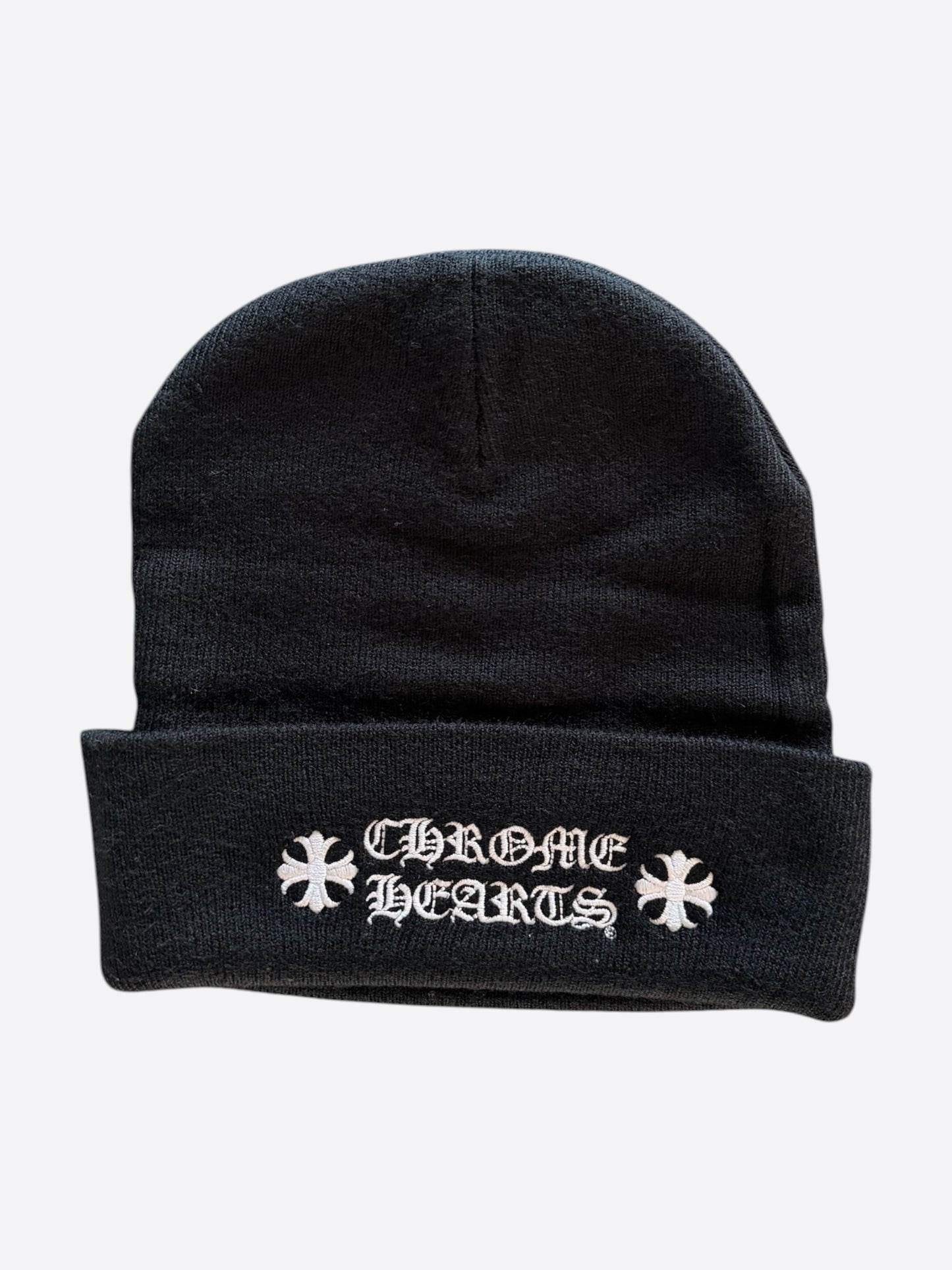 Chrome Hearts Black & White Embroidered Logo Beanie