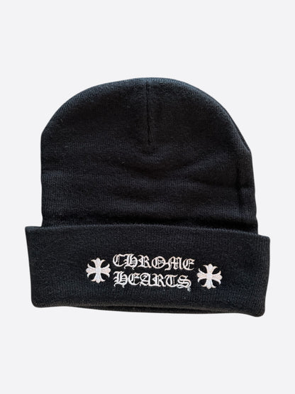Chrome Hearts Black & White Embroidered Logo Beanie