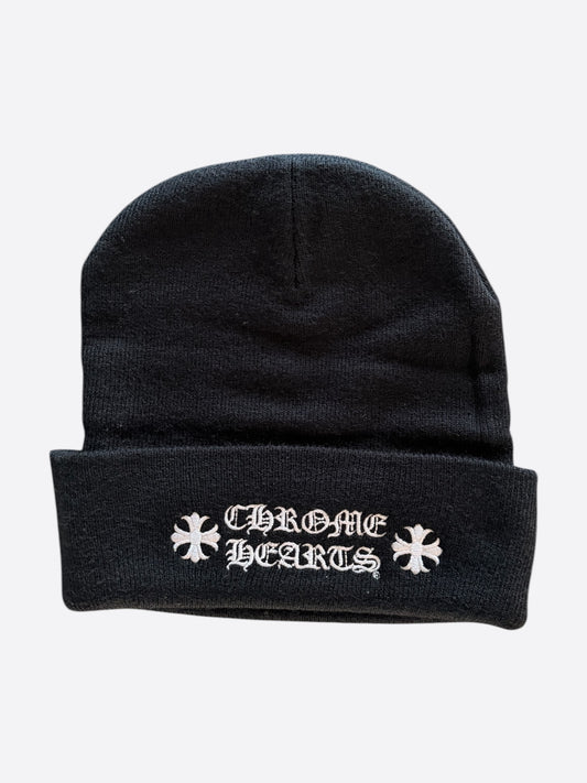 Chrome Hearts Black & White Embroidered Logo Beanie
