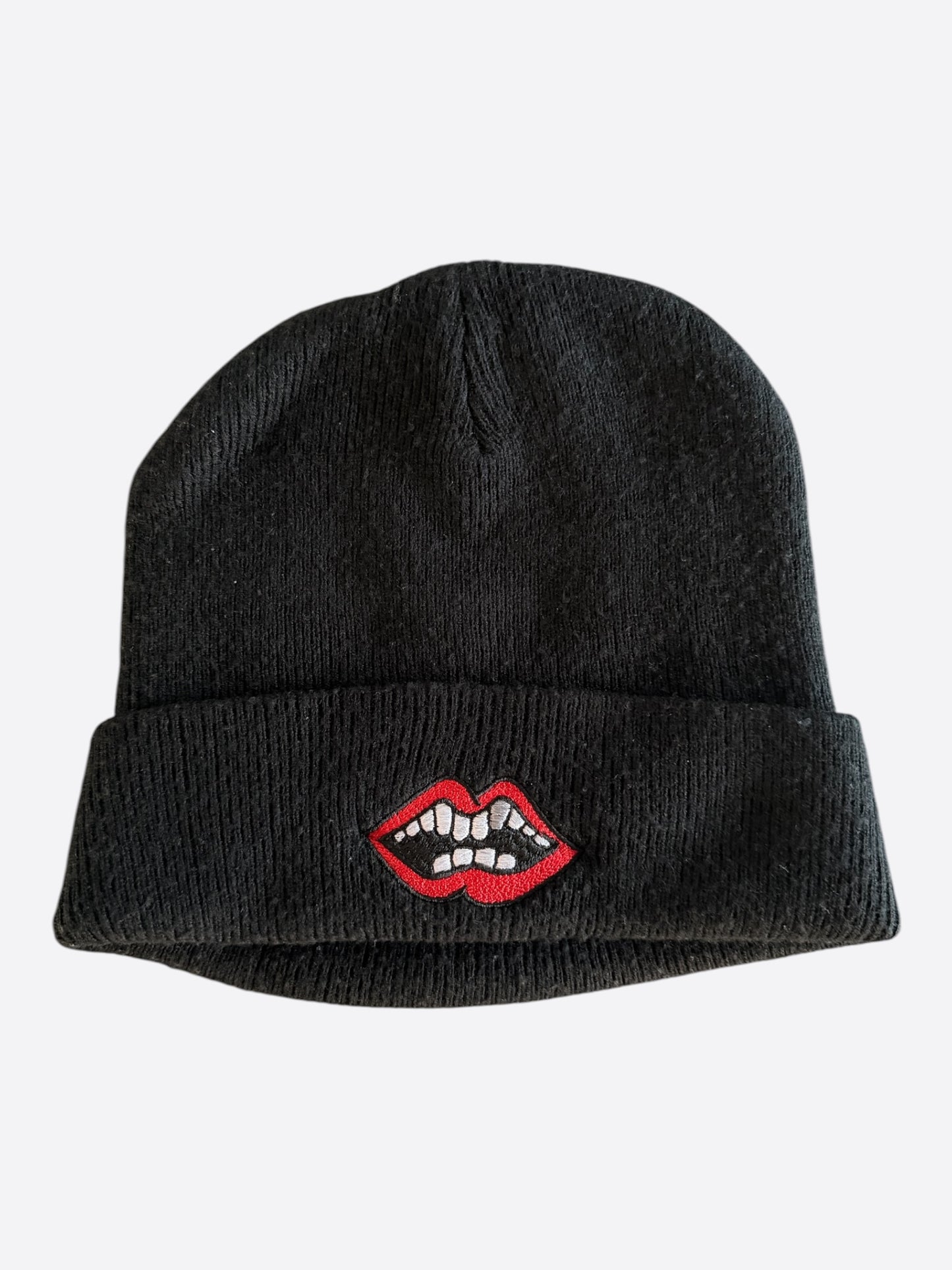 Chrome Hearts Matty Boy Black Embroidered Chomper Logo Beanie