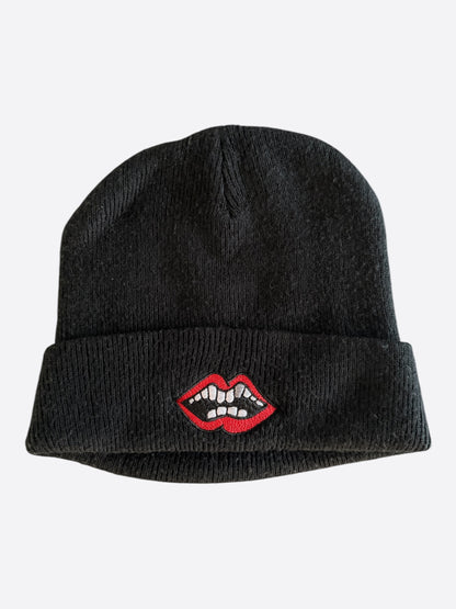Chrome Hearts Matty Boy Black Embroidered Chomper Logo Beanie