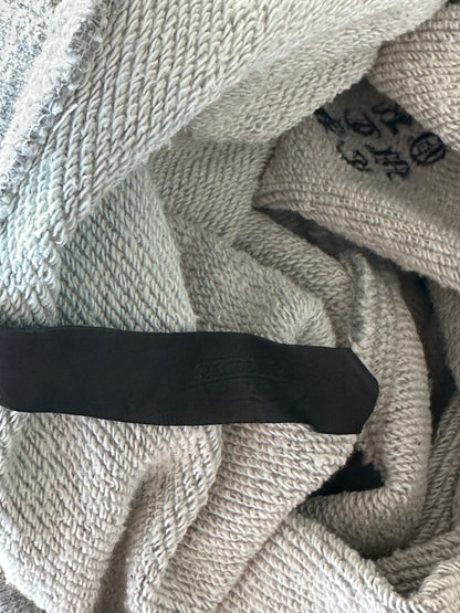 Chrome Hearts Grey & Black Plus Cross Patch Zip Up Hoodie