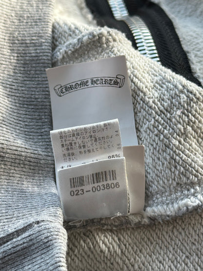 Chrome Hearts Grey & Black Plus Cross Patch Zip Up Hoodie