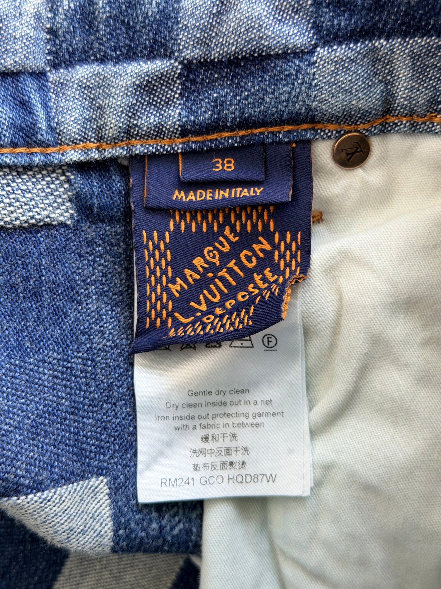 Louis Vuitton Blue Damoflage Jeans