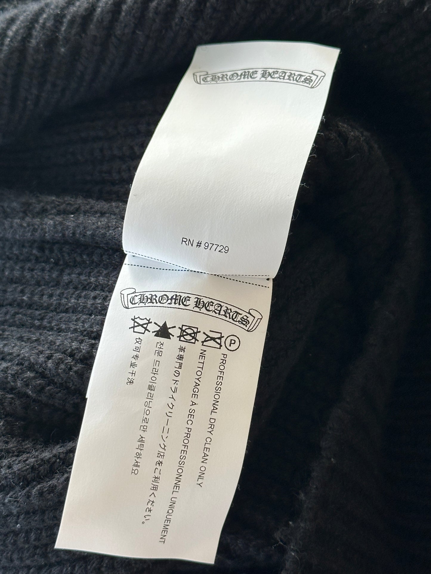 Chrome Hearts Black Triple Cross Patch Cashmere Quarter Zip Sweater
