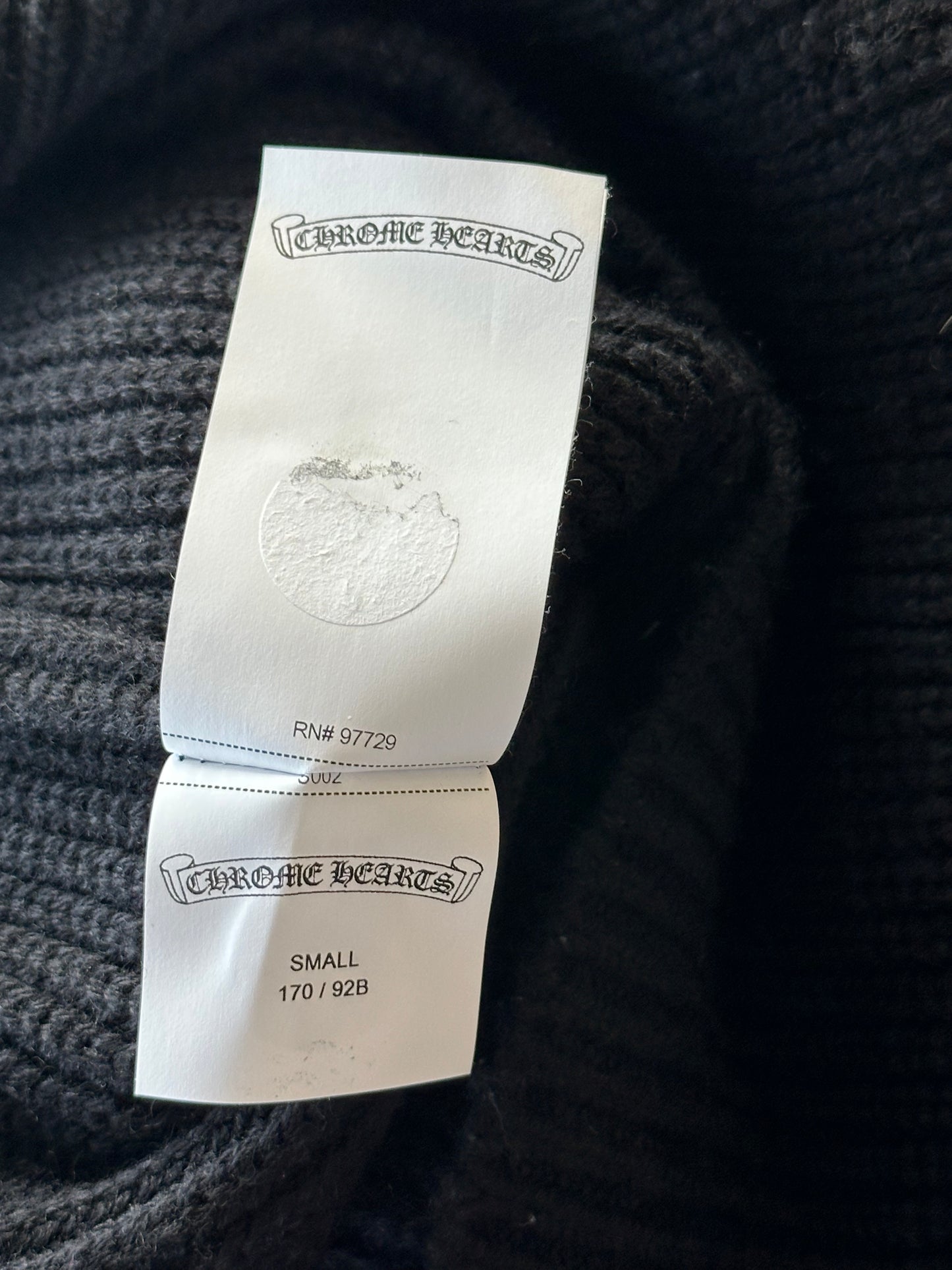 Chrome Hearts Black Triple Cross Patch Cashmere Quarter Zip Sweater
