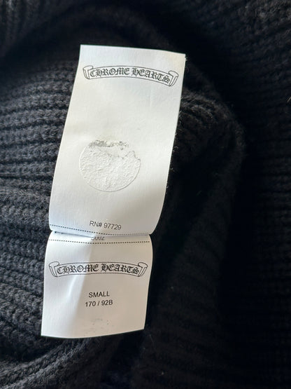 Chrome Hearts Black Triple Cross Patch Cashmere Quarter Zip Sweater